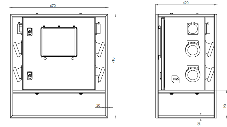 带插座的紧凑型保护电气面板 IP55